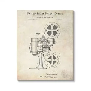 Stupell Industries Vintage Movie Camera Cinema Projector Patent Diagram