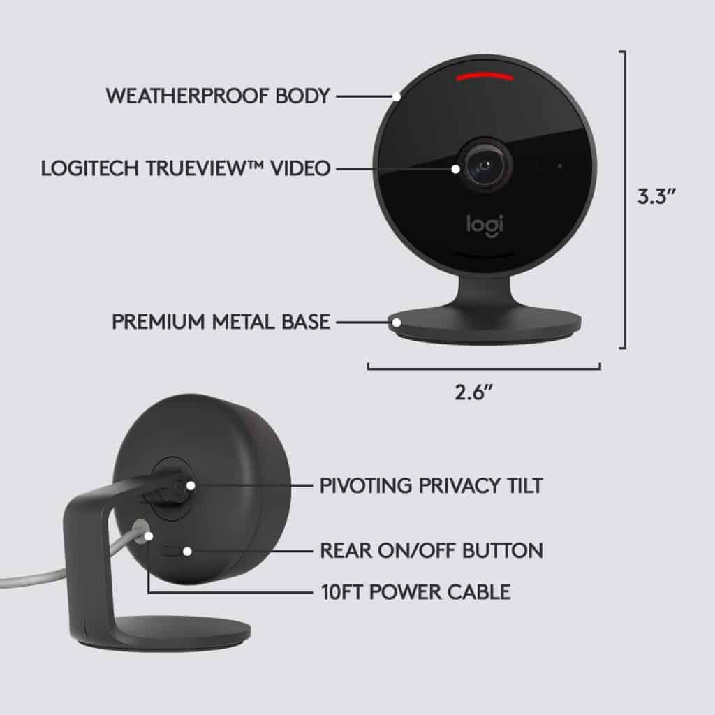 Logitech Circle View Weatherproof Wired Home Security Camera