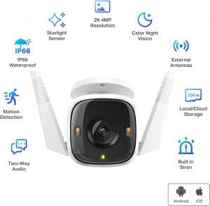TP Link Tapo 2K QHD Security Camera Outdoor Wired