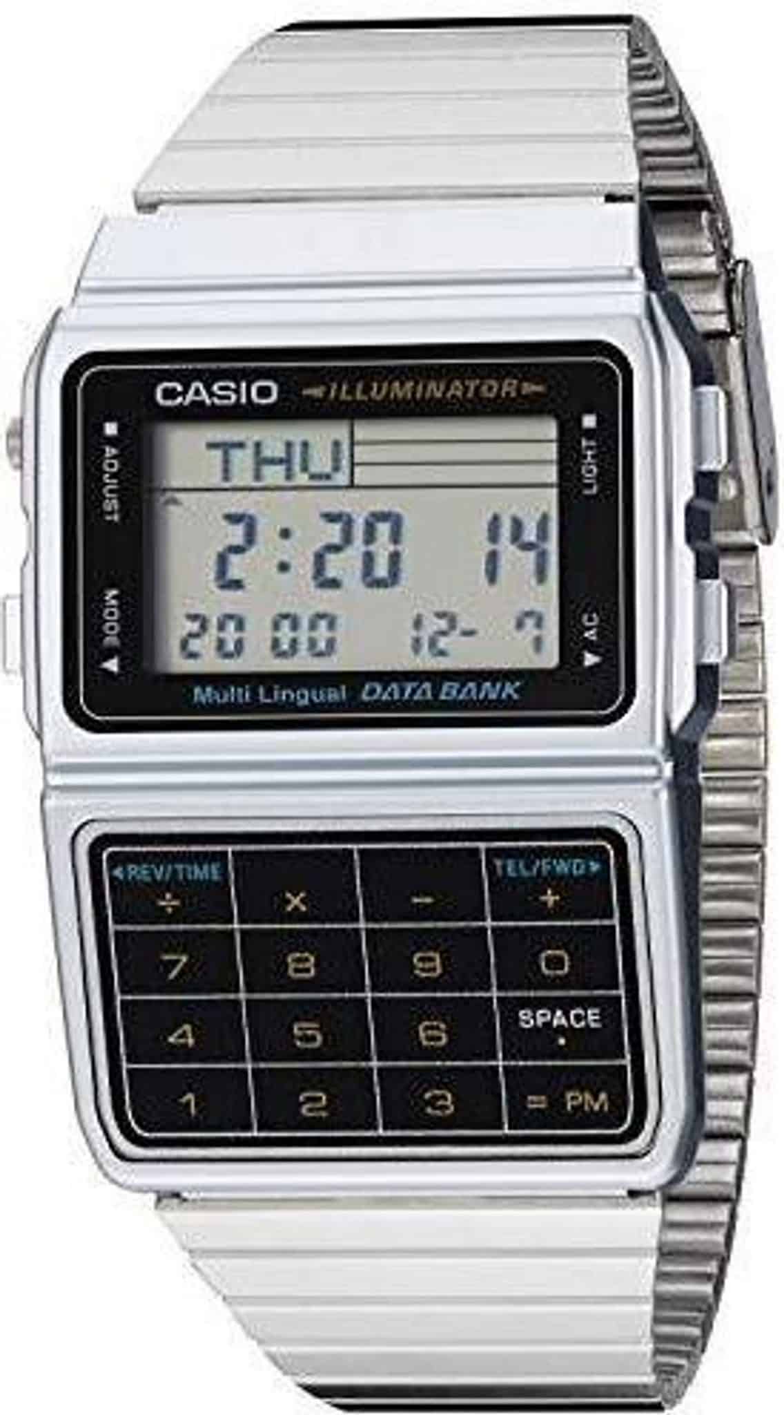 Biareview.com - Casio Men's Silver Tone 25 Memory Calculator Databank Watch