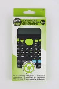 Onyx and Green Handheld 8 Digit Calculator
