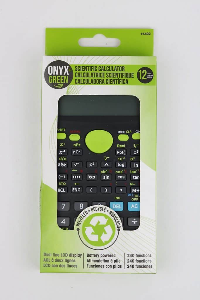 Onyx and Green Handheld 8 Digit Calculator