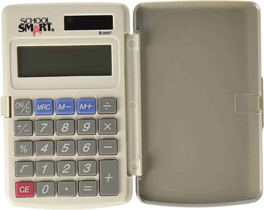 School Smart 8-Digit LCD Dual Power Pocket Calculator