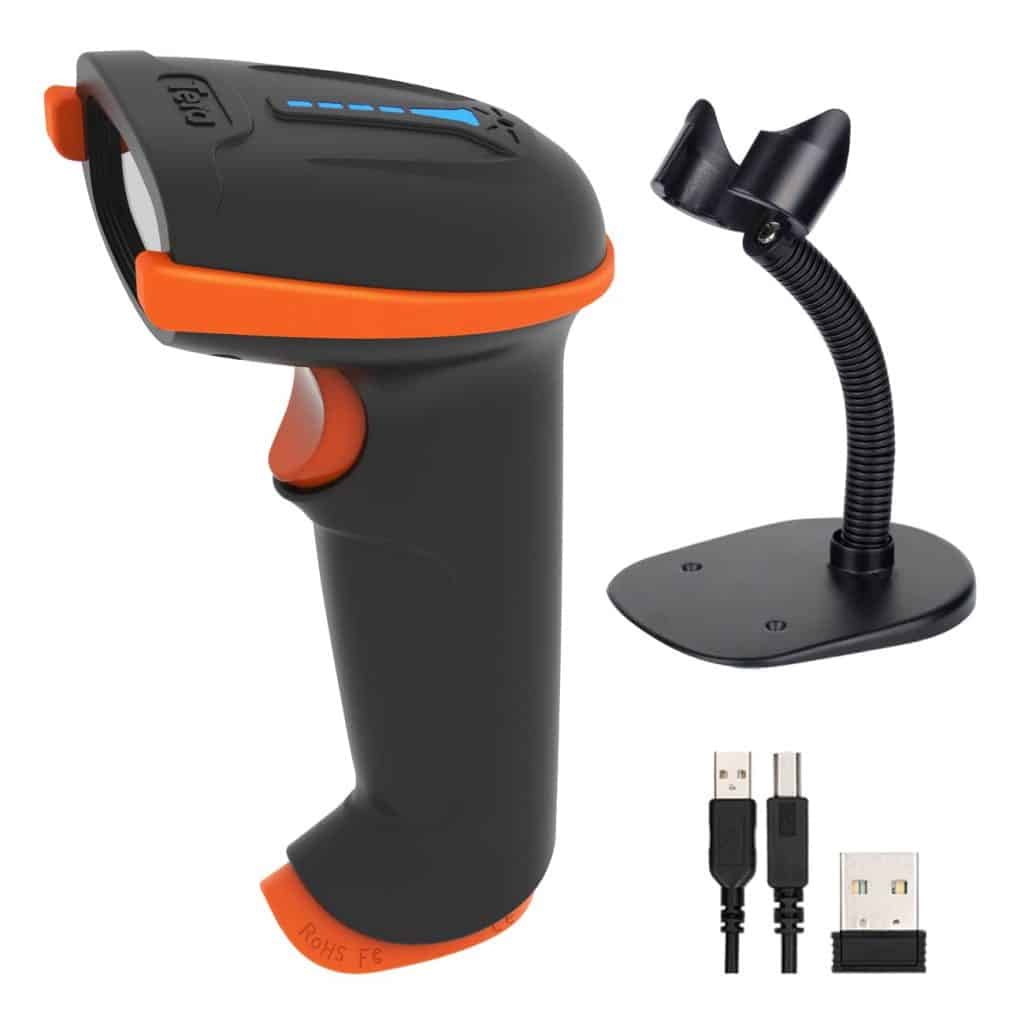 Tera Pro Fully Upgraded Wireless 2D QR Barcode Scanner with Stand