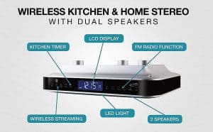 ILive Wireless LED Kitchen Light Wireless Stereo Speaker Digital Alarm Clock Kitchen Timer