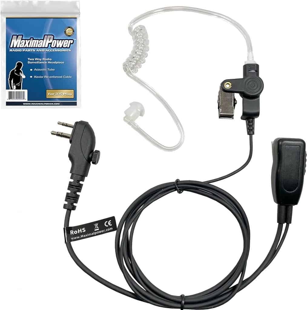 MaximalPower 2-Wire Headset with Clear Coil Tube