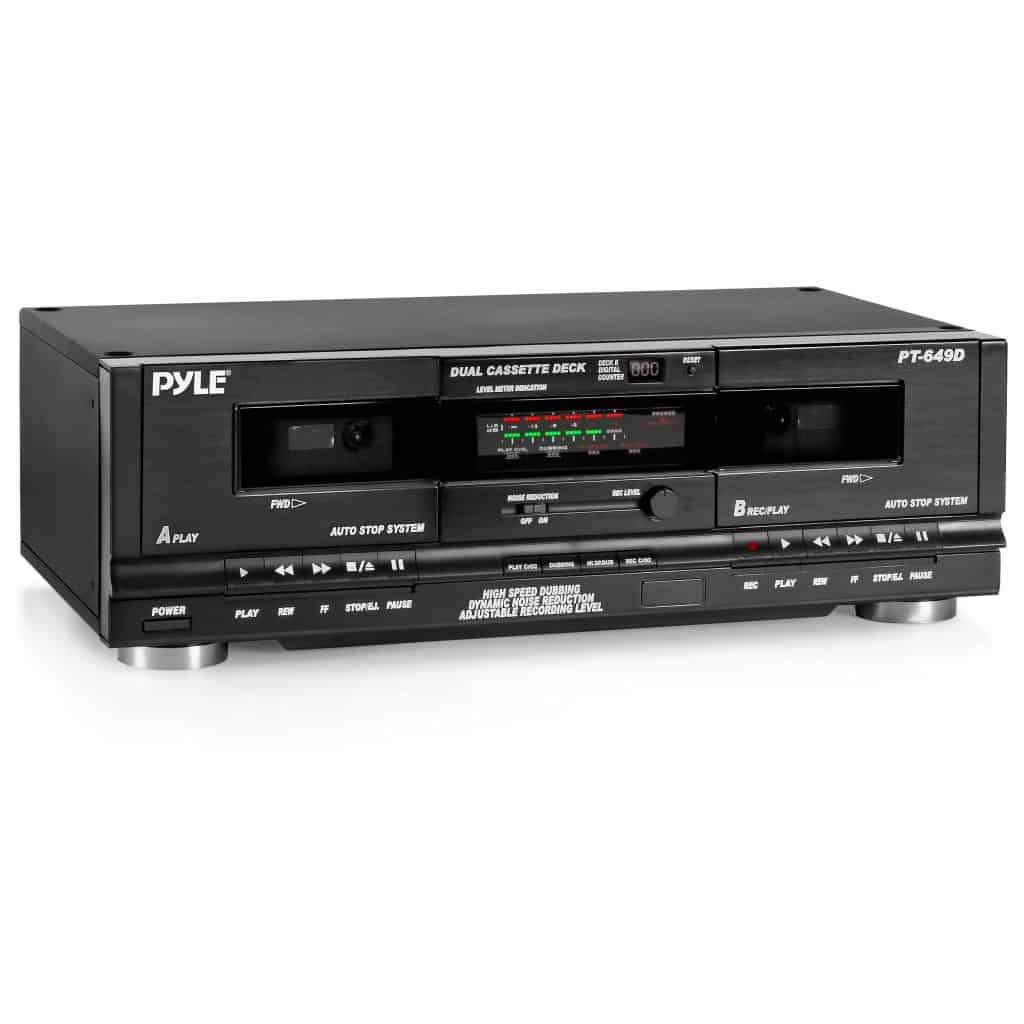 PyleUsa Dual Stereo Cassette Tape Deck