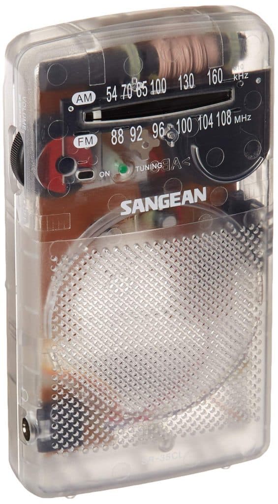 Sangean SR-35CL AM-FM Pocket Radio Clear