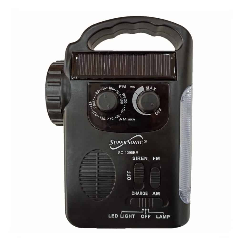 Supersonic SC-1095ER 5-Way Emergency Solar-Hand Crank Radio