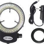 AmScope LED 144B ZK Black 144 PCS Adjustable LED Ring Light